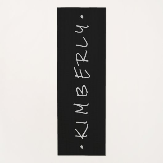 Einfache handgeschriebene Bezeichnung Grau Schwarz Yogamatte (Vorderseite)