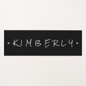 Einfache handgeschriebene Bezeichnung Grau Schwarz Yogamatte (Vorderseite (Horizontal))