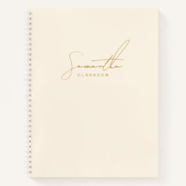 Einfache handgeschriebene Gold Script Typografie P Notizblock