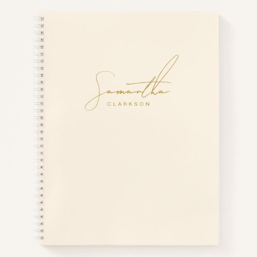 Einfache handgeschriebene Gold Script Typografie P Notizblock (Vorderseite)