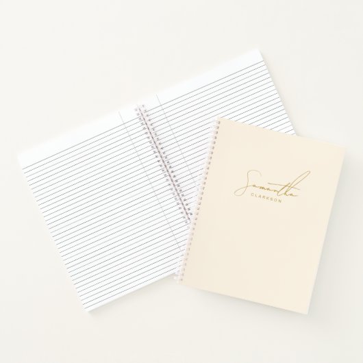 Einfache handgeschriebene Gold Script Typografie P Notizblock (Innenseite)