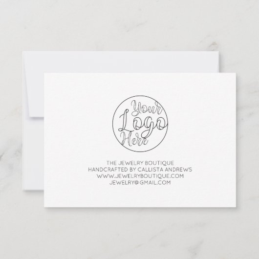 Einfache, handgeschriebene Herz-Kunden-Geschäfte Dankeskarte (Rückseite)