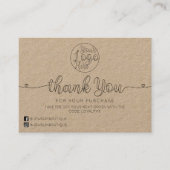 Einfache handgeschriebene Herz-Kunden Vielen Dank Visitenkarte (Vorderseite)