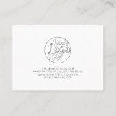 Einfache, handgeschriebene Herzen - Vielen Dank Visitenkarte (Rückseite)