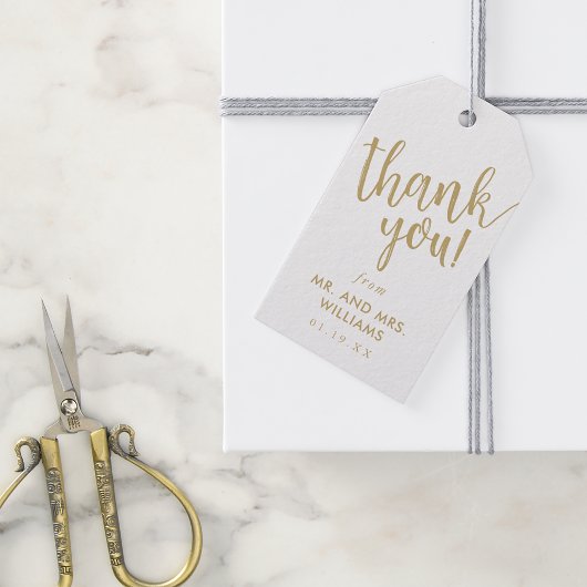 Einfache handgeschriebene Hochzeit Vielen Dank Geschenkanhänger