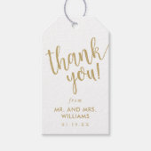 Einfache handgeschriebene Hochzeit Vielen Dank Geschenkanhänger (Vorderseite)