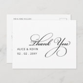 Einfache handgeschriebene Hochzeit Vielen Dank Postkarte (Vorne/Hinten)