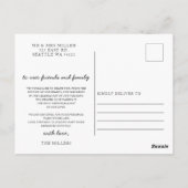 Einfache handgeschriebene Hochzeit Vielen Dank Postkarte (Rückseite)