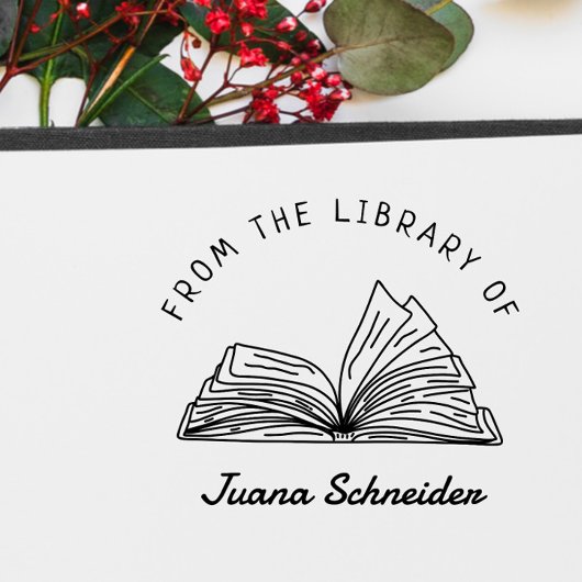 Einfache handgeschriebene Individuelle Name-Biblio Gummistempel
