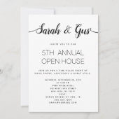 Einfache handgeschriebene Kalligrafie Schwarz/Weiß Einladung (Vorderseite)