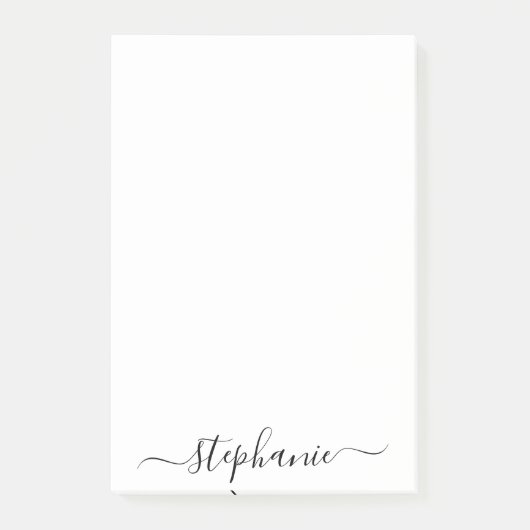 Einfache handgeschriebene Kalligraphie-Signatur Post-it Klebezettel (Vorderseite)