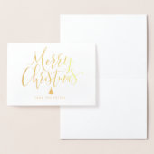 Einfache handgeschriebene Kalligraphie Weihnachtsg Folienkarte (Anzeige)