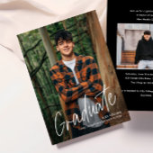 Einfache handgeschriebene moderne Foto Abschluss Einladung