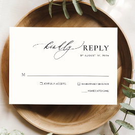 Einfache handgeschriebene RSVP-Karte für Hochzeite Einladung