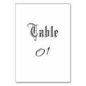 Einfache handgeschriebene rustikale gotische Hochz Tischnummer (Vorderseite)