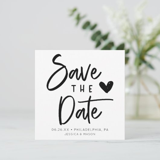 Einfache handgeschriebene rustikale Hochzeit speic Einladung (Stehend Vorderseite)