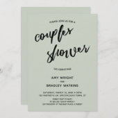 Einfache, handgeschriebene Sage Couples Kinderdusc Einladung (Vorne/Hinten)