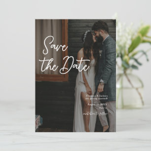 Einfache handgeschriebene Save The Date Hochzeitsf Einladung