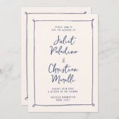 Einfache, handgeschriebene Schnürung Einladung (Vorne/Hinten)