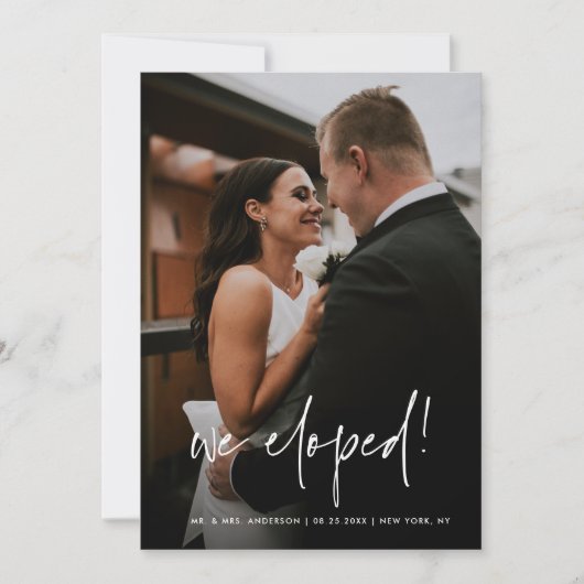 Einfache handgeschriebene Schrift Wir haben Foto H Ankündigung (Vorderseite)