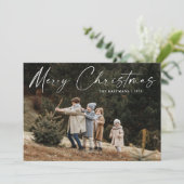 Einfache handgeschriebene Script-Foto Weihnachten (Stehend Vorderseite)