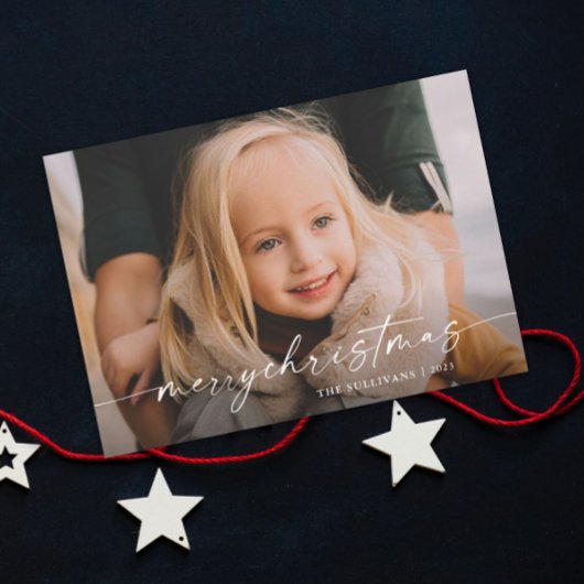 Einfache handgeschriebene Script-Foto Weihnachten