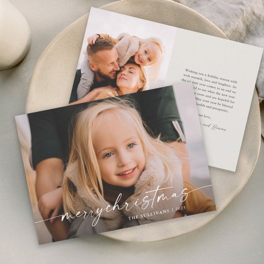 Einfache handgeschriebene Script-Foto Weihnachten