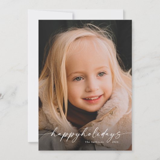 Einfache handgeschriebene Script-Foto Weihnachten (Vorderseite)