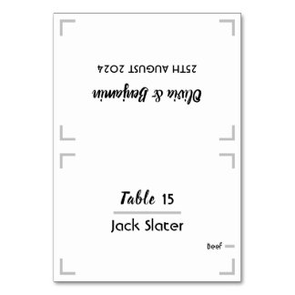Einfache handgeschriebene Script-Hochzeitskarte Tischnummer