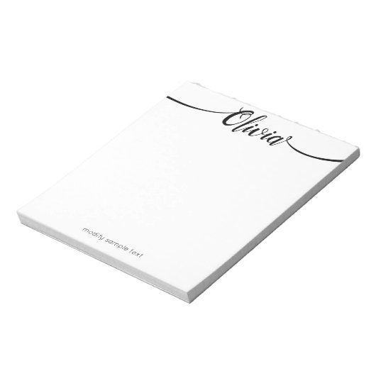 Einfache, handgeschriebene Script-Kalligrafie Notizblock (Rotiert)