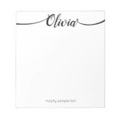 Einfache, handgeschriebene Script-Kalligrafie Notizblock (Vorderseite)