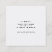Einfache, handgeschriebene Script-Kalligrafie Quadratische Visitenkarte (Rückseite)