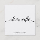 Einfache, handgeschriebene Script-Kalligrafie Quadratische Visitenkarte (Vorderseite)