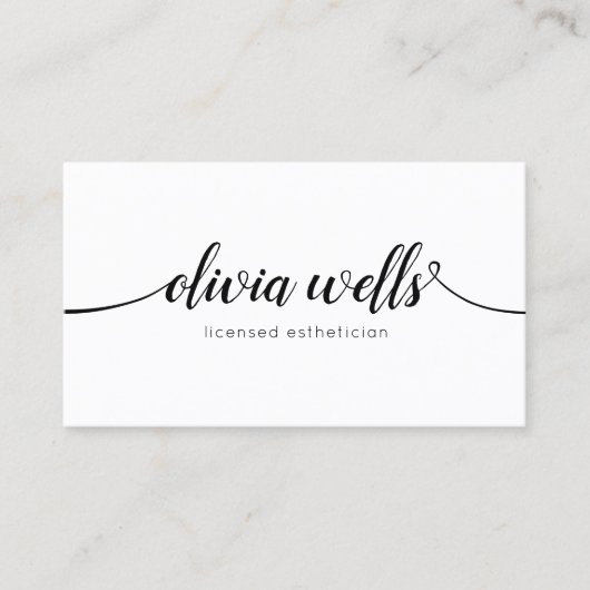 Einfache, handgeschriebene Script-Kalligrafie Visitenkarte (Vorderseite)
