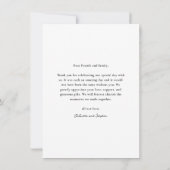 Einfache handgeschriebene Skript-Foto-Hochzeit Dankeskarte (Rückseite)