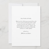 Einfache handgeschriebene Skript-Foto-Hochzeit Dankeskarte (Rückseite)