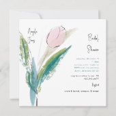 Einfache handgeschriebene Skripte Aquamarin & rosa Einladung (Vorderseite)