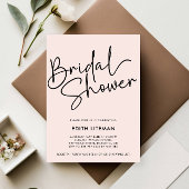 Einfache handgeschriebene Skripte Elegante Rosa Br Einladung