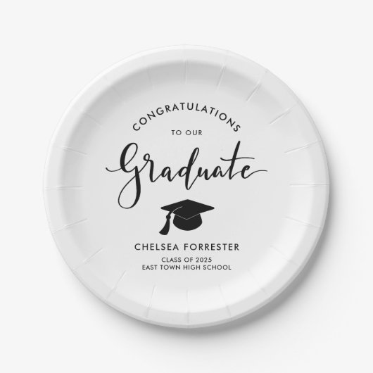 Einfache, handgeschriebene Skriptgratulation Pappteller (Vorderseite)