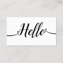 Einfache handgeschriebene Skriptkalligrafie Hallo Visitenkarte