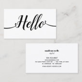 Einfache handgeschriebene Skriptkalligrafie Hallo Visitenkarte (Vorne/Hinten)