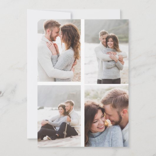 Einfache handgeschriebene Skripttypografie 5 Foto Save The Date (Rückseite)