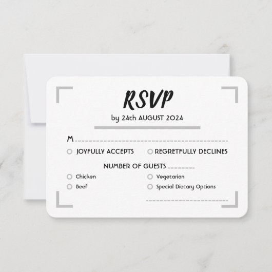 Einfache handgeschriebene SkriptWedding RSVP Karte (Vorderseite)