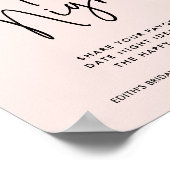 Einfache handgeschriebene Typografie Date Night Ja Poster (Ecke)