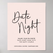 Einfache handgeschriebene Typografie Date Night Ja Poster (Vorne)