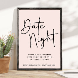 Einfache handgeschriebene Typografie Date Night Ja Poster