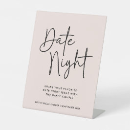 Einfache handgeschriebene Typografie Date Night Ja Sockelschild