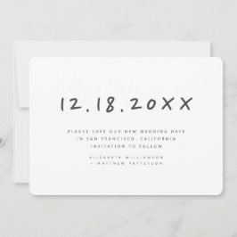 Einfache handgeschriebene Umschulung Save The Date