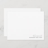 Einfache handgeschriebene Unterschrift oberhalb de Mitteilungskarte (Vorne/Hinten)