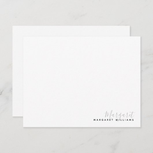 Einfache handgeschriebene Unterschrift oberhalb de Mitteilungskarte (Vorne/Hinten)